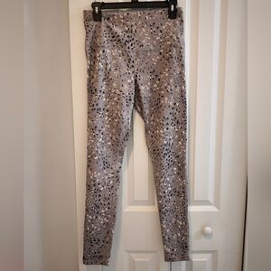 Zella High Rise Leggings Medium Gray Speckled Print Buttery Soft Yoga Workout Pa